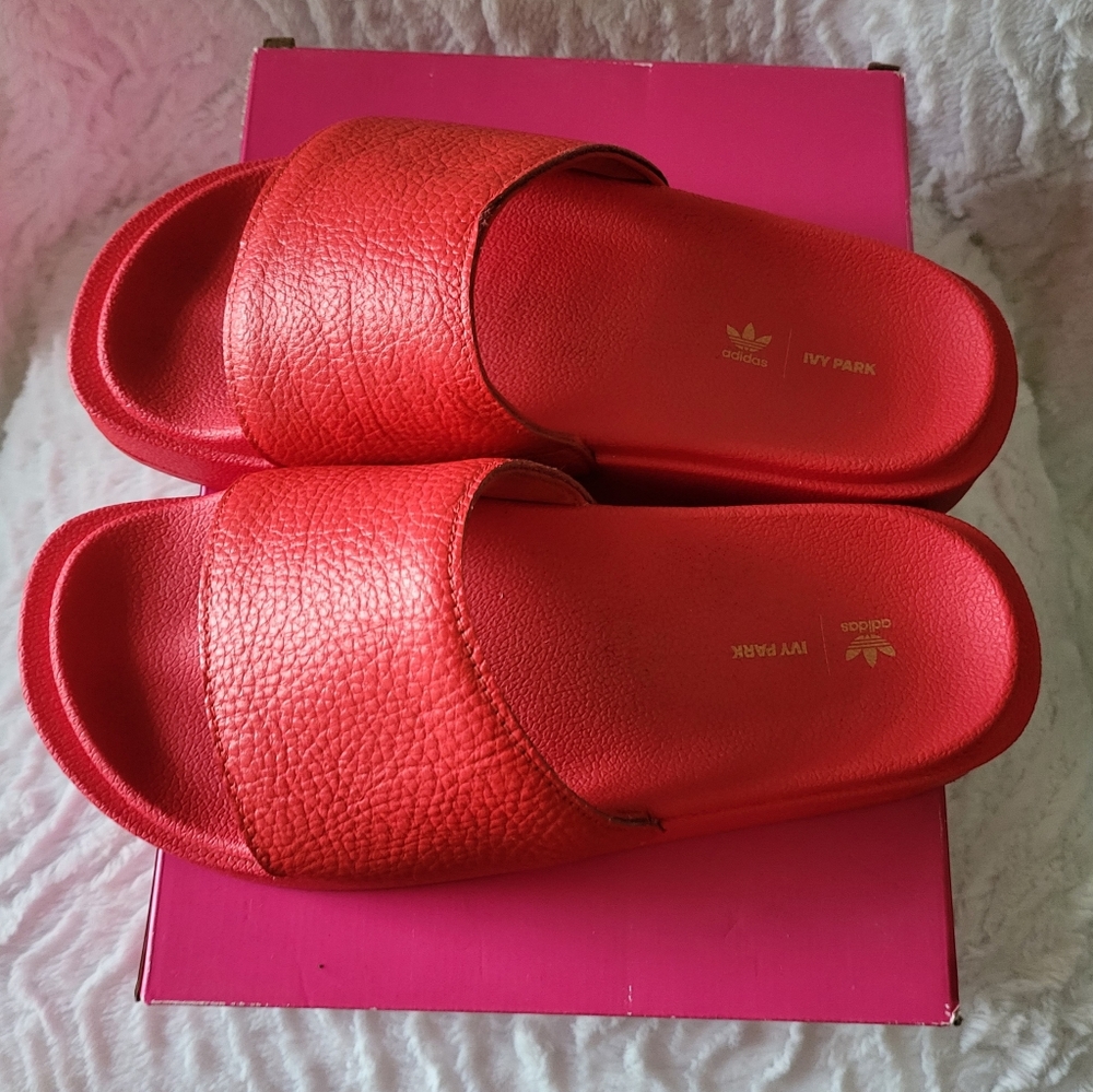 Ivy park Adidas leather,slides ,women size,7